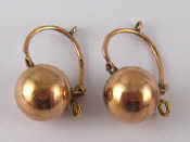 Appraisal: A pair of yellow metal tests carat gold ball earrings