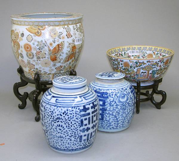 Appraisal: An assembled group of Chinese ceramics late th century Comprising