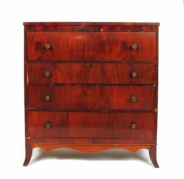 Appraisal: A mahogany chest of four drawers height ft in width