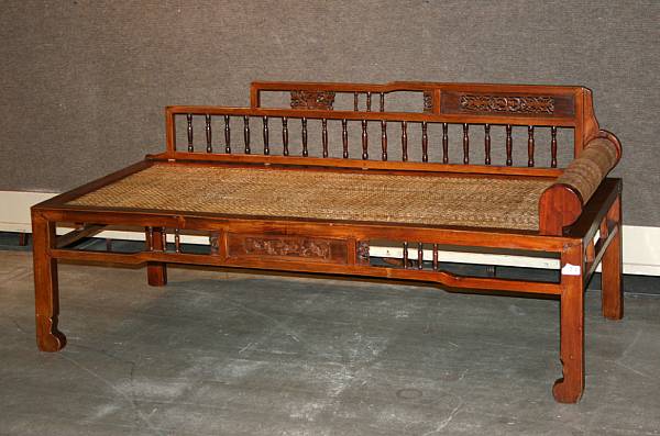 Appraisal: A Chinese lacquered softwood day bed With joined wood side