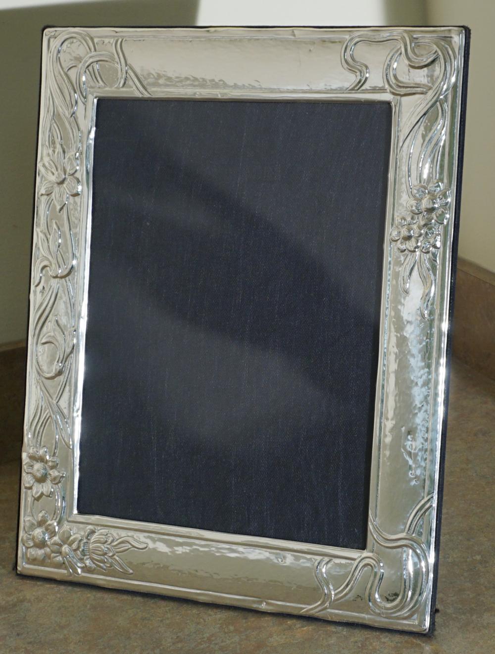 Appraisal: Art Nouveau Style Sterling Silver Mounted Picture Frame x in