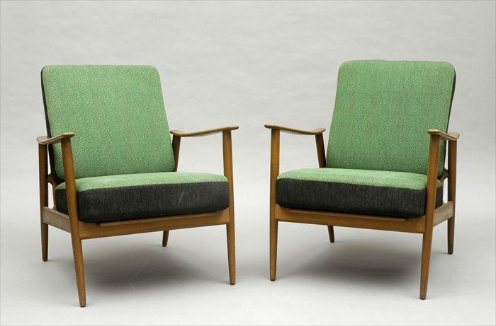 Appraisal: Pair of Danish Modern Teak Armchairs x in