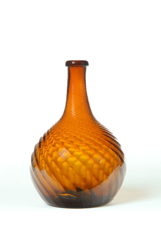 Appraisal: BLOWN GLASS BOTTLE Zanesville Ohio st half th century Good