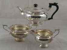 Appraisal: A silver three piece teaset by Mappin and Webb Sheffield