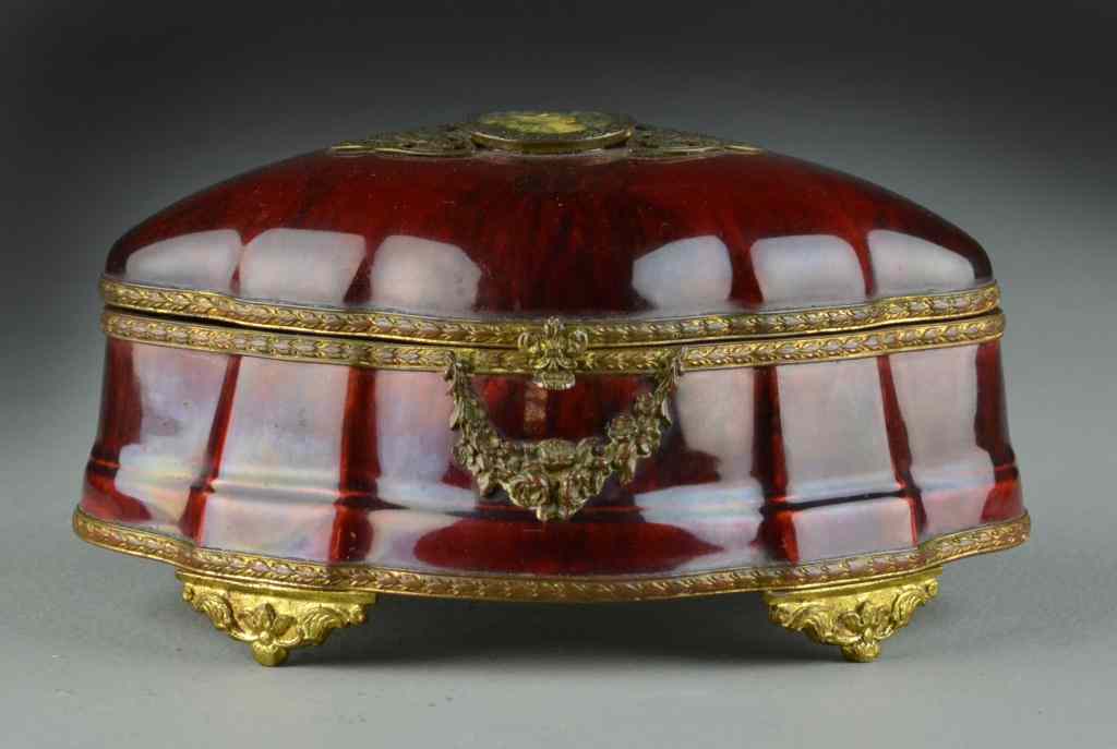 Appraisal: A Sevres Porcelain And Gilt Metal Dresser BoxOf bombe shape