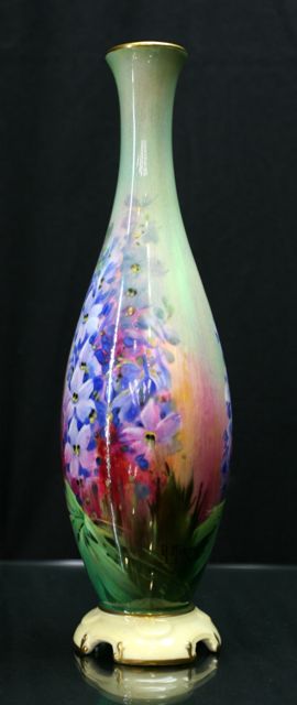 Appraisal: A Royal Doulton vase painted by Harry Nixon with delphiniums