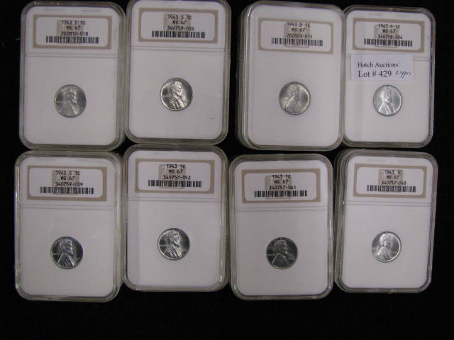 Appraisal: - High Grade Lincoln Steel Cents certified MS- by N