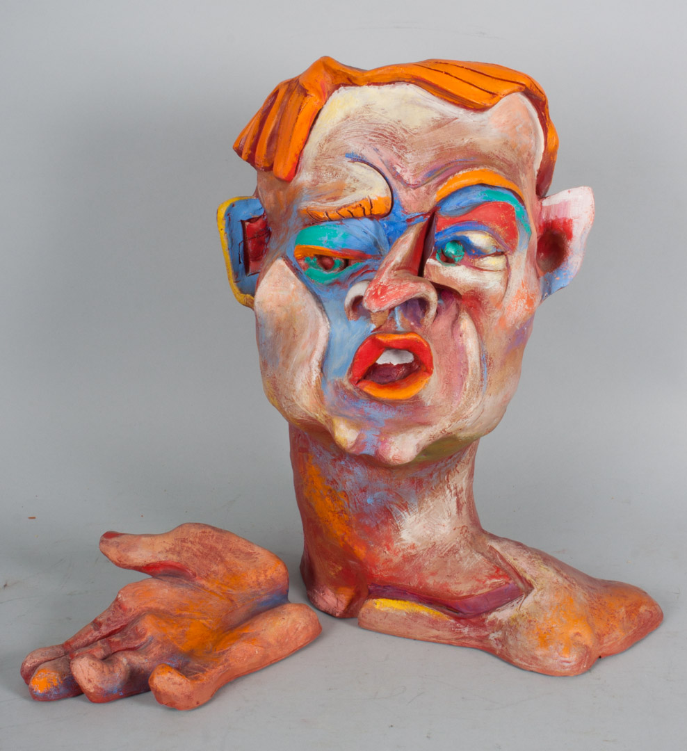 Appraisal: Contemporary painted terracotta bust attributed to Susan Lowe Baltimore b