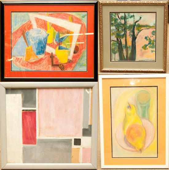 Appraisal: Anne G Helioff American - Four assorted abstract works of