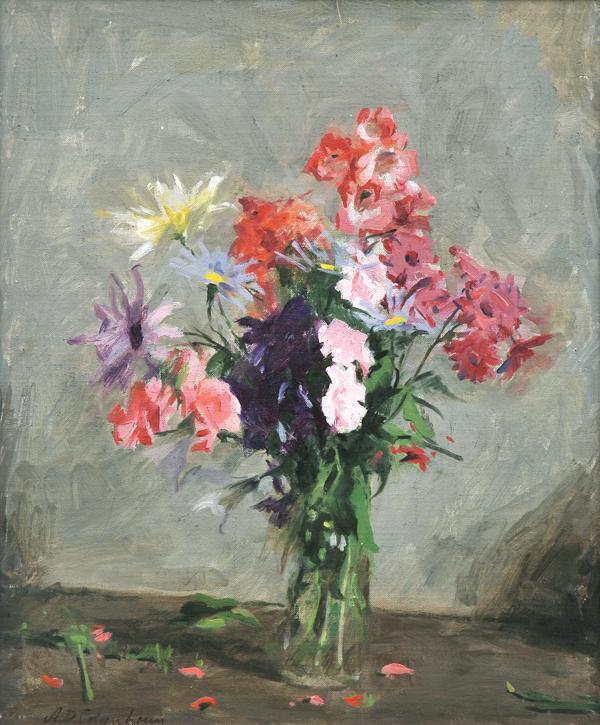 Appraisal: ARCHIBALD DOUGLAS COLQUHOUN - A Purple and Pink Posy oil