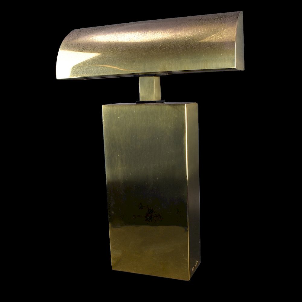 Appraisal: Karl Springer Brass Sculpture Lamp Karl Springer Brass Sculpture Lamp