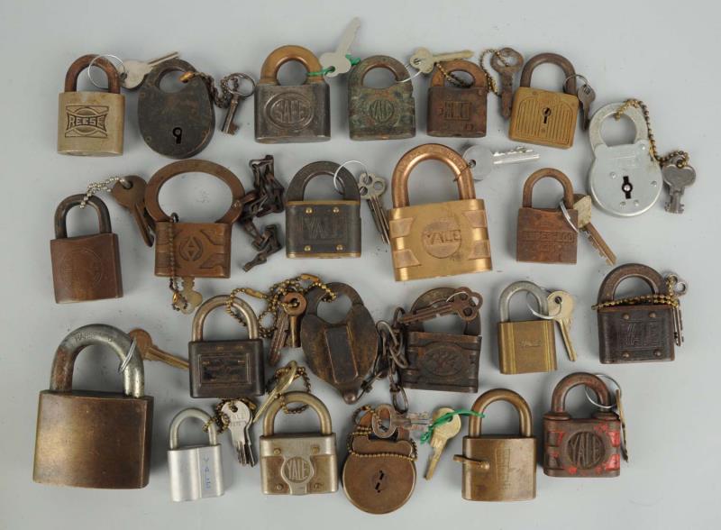 Appraisal: Lot of Assorted Padlocks with Keys Includes a variety of