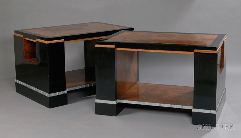 Appraisal: Pair of Art Deco Center Tables Attributed to Jean Michel