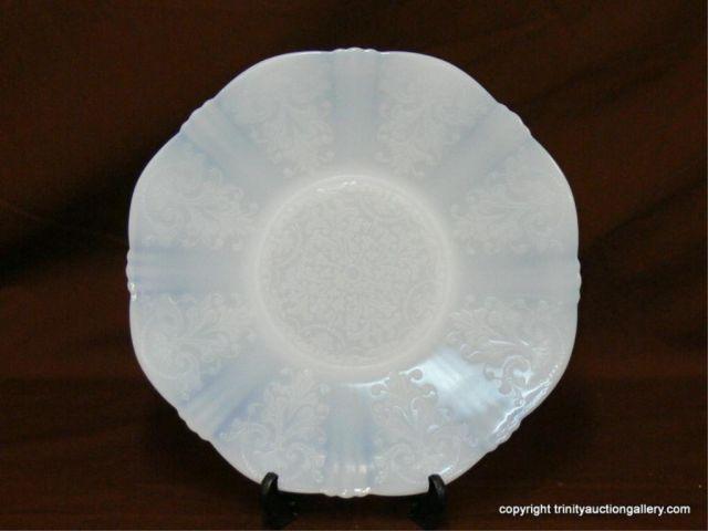 Appraisal: Circa 's Opalescent Milk Glass Platter - Nice pattern Very