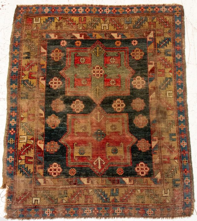 Appraisal: ANTIQUE TURKOMAN RUG ' X ' Antique Caucasian Turkoman rug