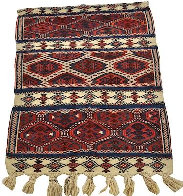 Appraisal: A Kilim Wall Hanging Measuring approx x - the rug