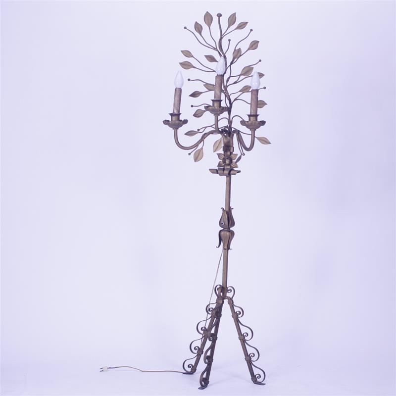 Appraisal: Floor standing electrified foliate candelabra H x W