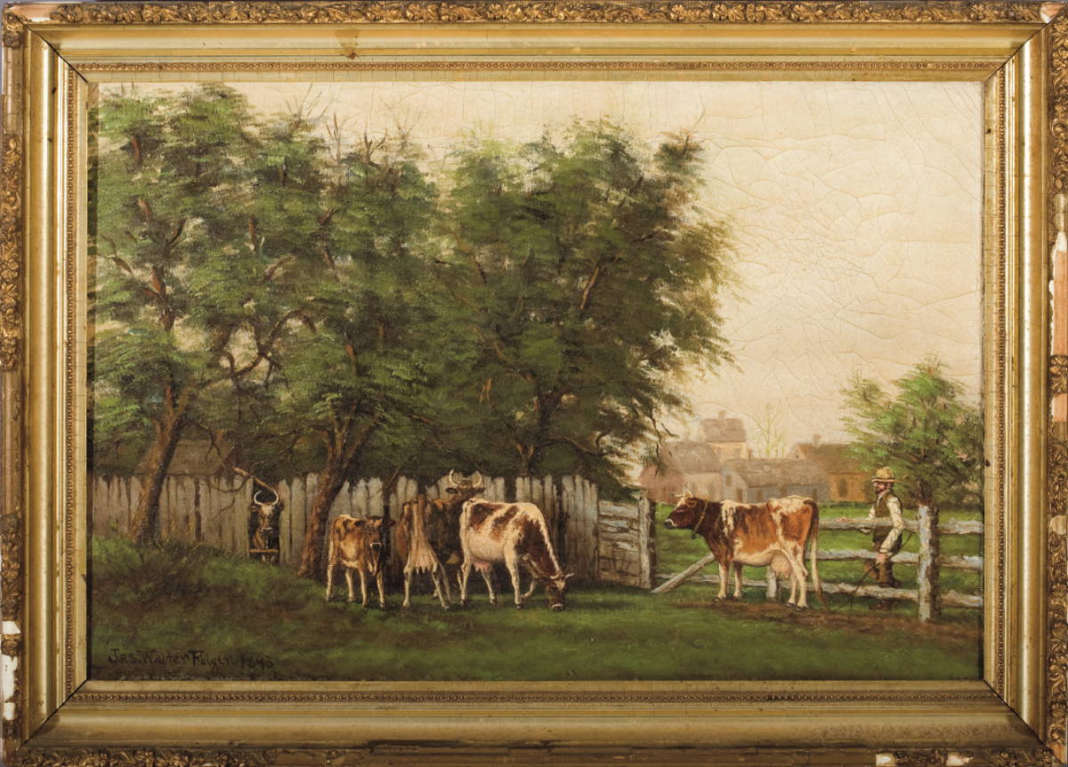 Appraisal: JAMES W FOLGER AMERICAN - THE PASTURE CORNER NANTUCKET Oil