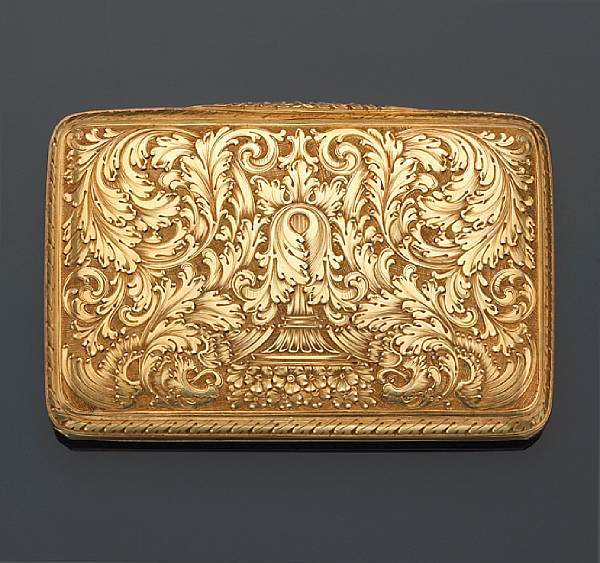 Appraisal: An engraved eighteen karat gold box weighing approximately grams dimensions