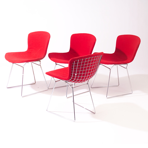 Appraisal: Harry Bertoia for Knoll set of four wire chairs complete