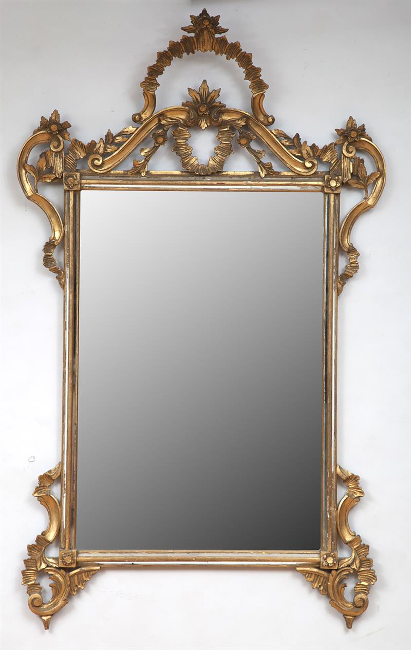 Appraisal: Italian Rococo Style Giltwood Mirror th Century x in From