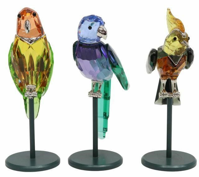 Appraisal: lot of Swarovski Tropical Paradise Bird crystal figurines having polychrome