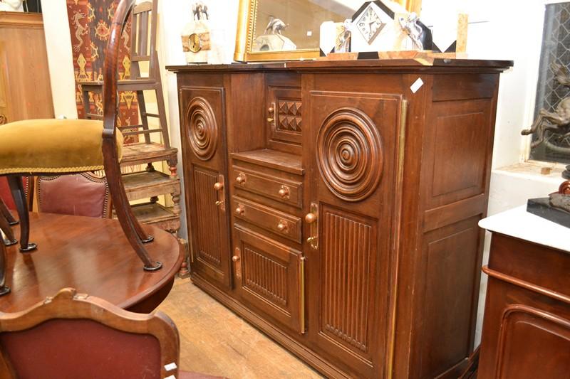 Appraisal: AN ART DECO FRENCH SIDEBOARD WITH COPPER FITTINGS AN ART