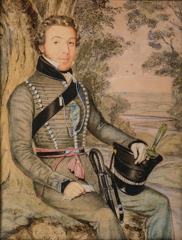 Appraisal: THOMAS GEORGE BRITISH - Portrait of st Lieutenant Henry Llewellyn