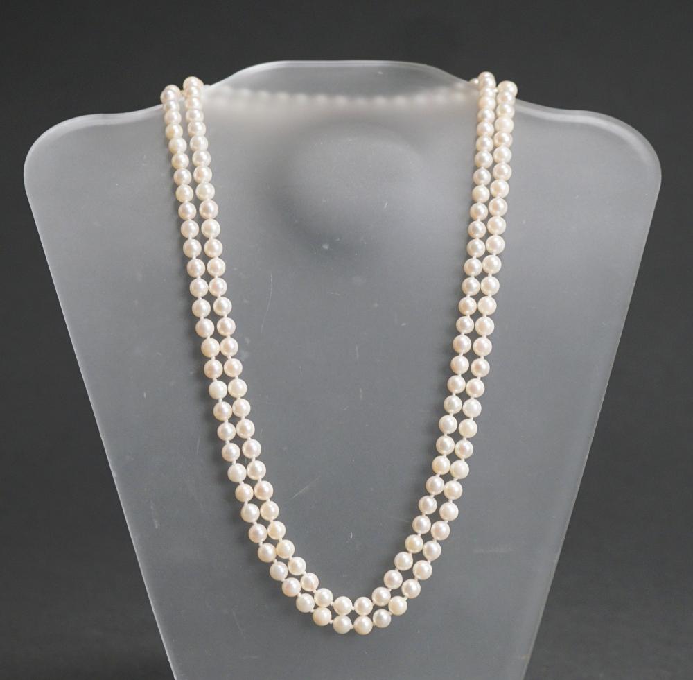 Appraisal: -KARAT YELLOW-GOLD AND CULTURED PEARL NECKLACE L IN -Karat Yellow-Gold