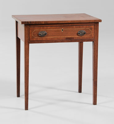 Appraisal: Southern Federal One-Drawer Table probably North Carolina walnut with yellow