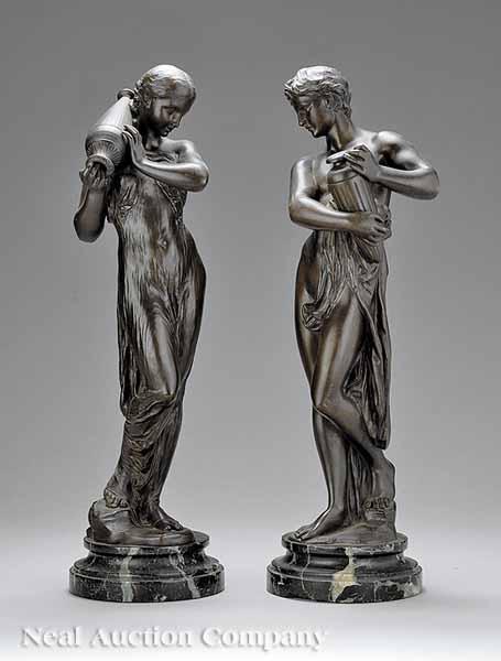 Appraisal: An Associated Pair of French Bronze Figures of The Water