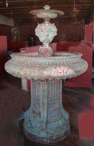 Appraisal: A Large French Cast Iron Two-Tier Garden Fountain circa having