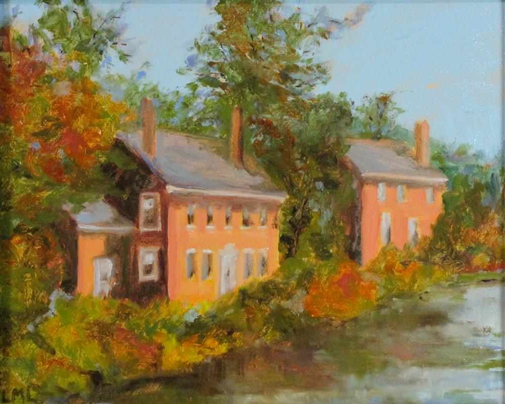 Appraisal: LML TH CENTURY THE RIVER HOUSE Oil on canvas x