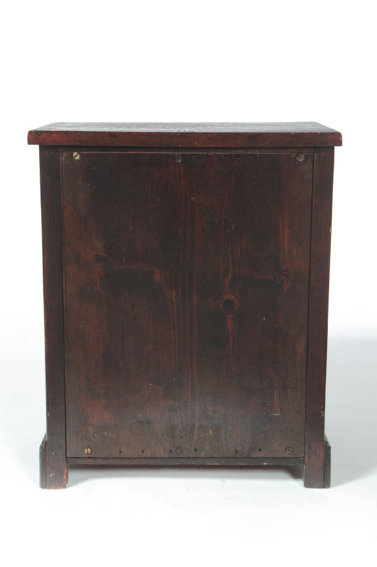 Appraisal: MINIATURE CUPBOARD American mid th century walnut and southern pine