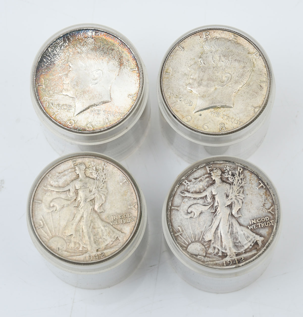 Appraisal: SILVER WALKING LIBERTY AND KENNEDY HALF DOLLAR ROLLS - Walking