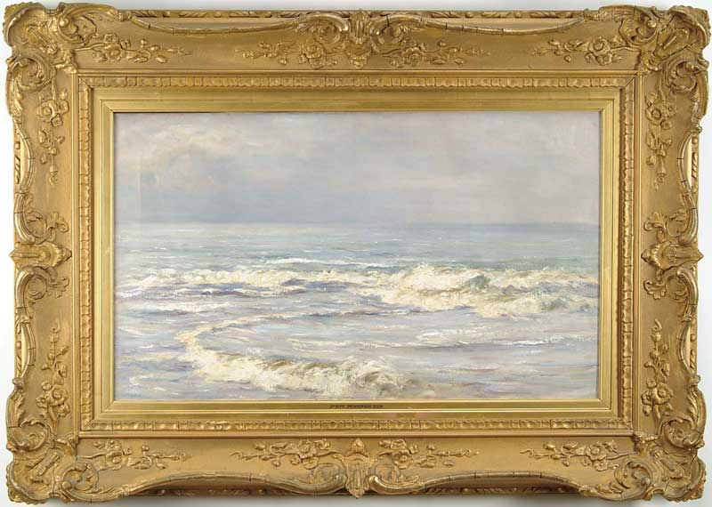 Appraisal: JOSEPH HENDERSON Scottish - WAVES ON THE BEACH Large oil