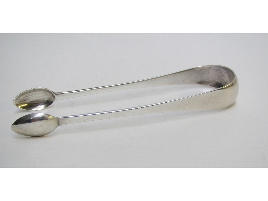 Appraisal: A pair of Scottish Provincial sugar tongs stamped three times