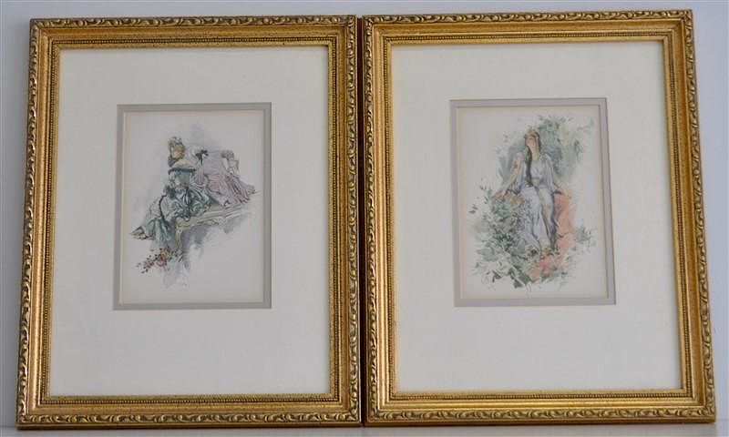 Appraisal: FRAMED HARRISON FISHER PRINTS Two Professionally Framed and Matted Color