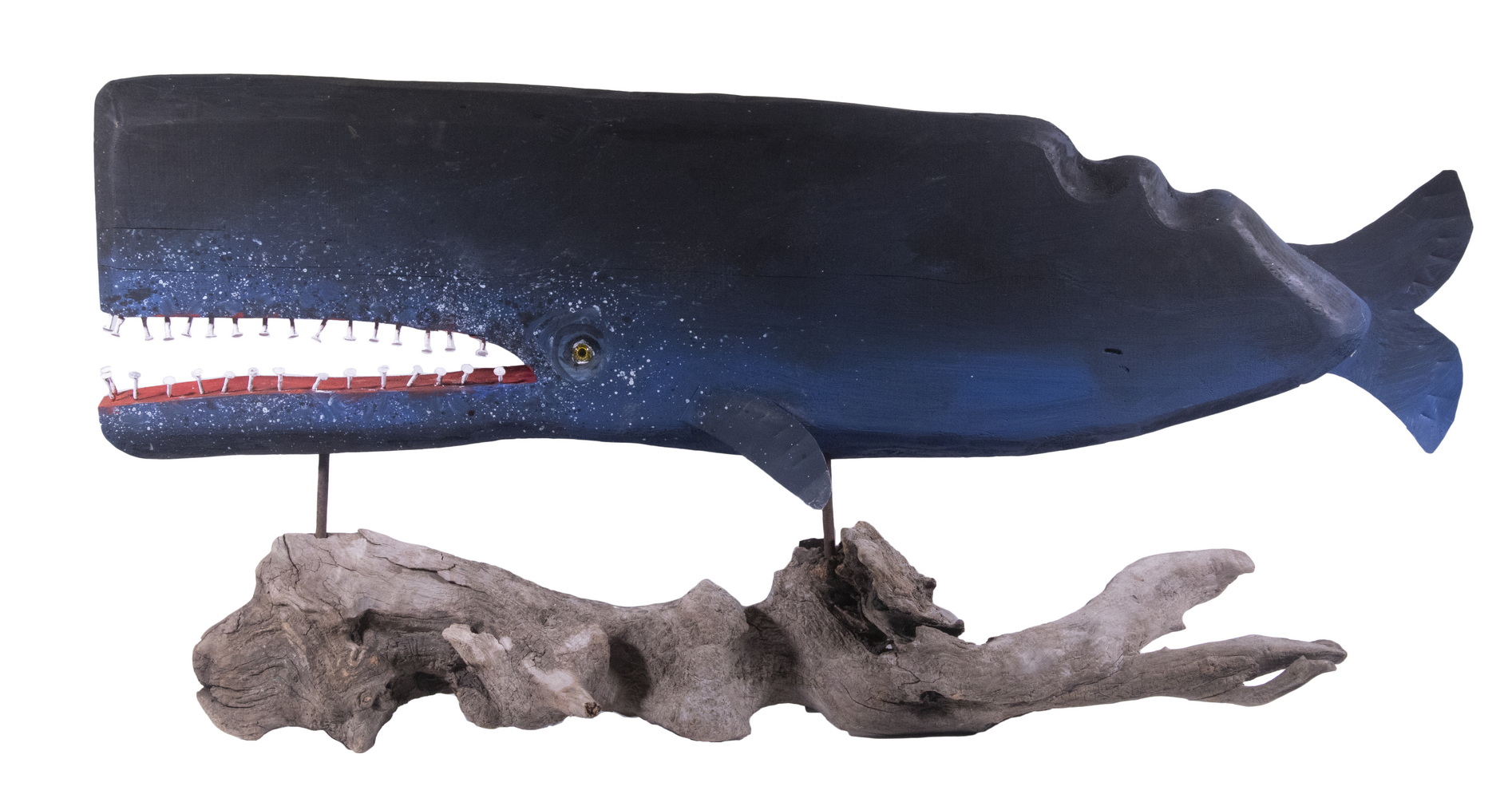 Appraisal: JEFF BARRETT MONROE ME CONTEMPORARY Folk Art Whale carved and