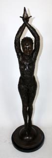 Appraisal: Art Deco style bronze dancer with starfish on black marble