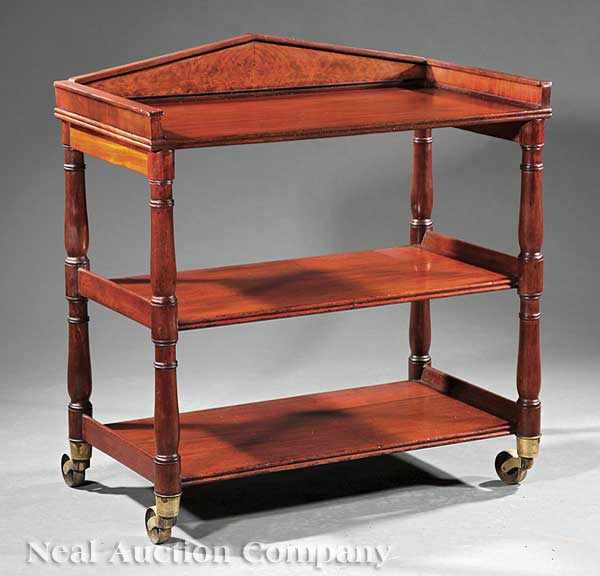 Appraisal: An American or English Mahogany Trolley th c three tiers