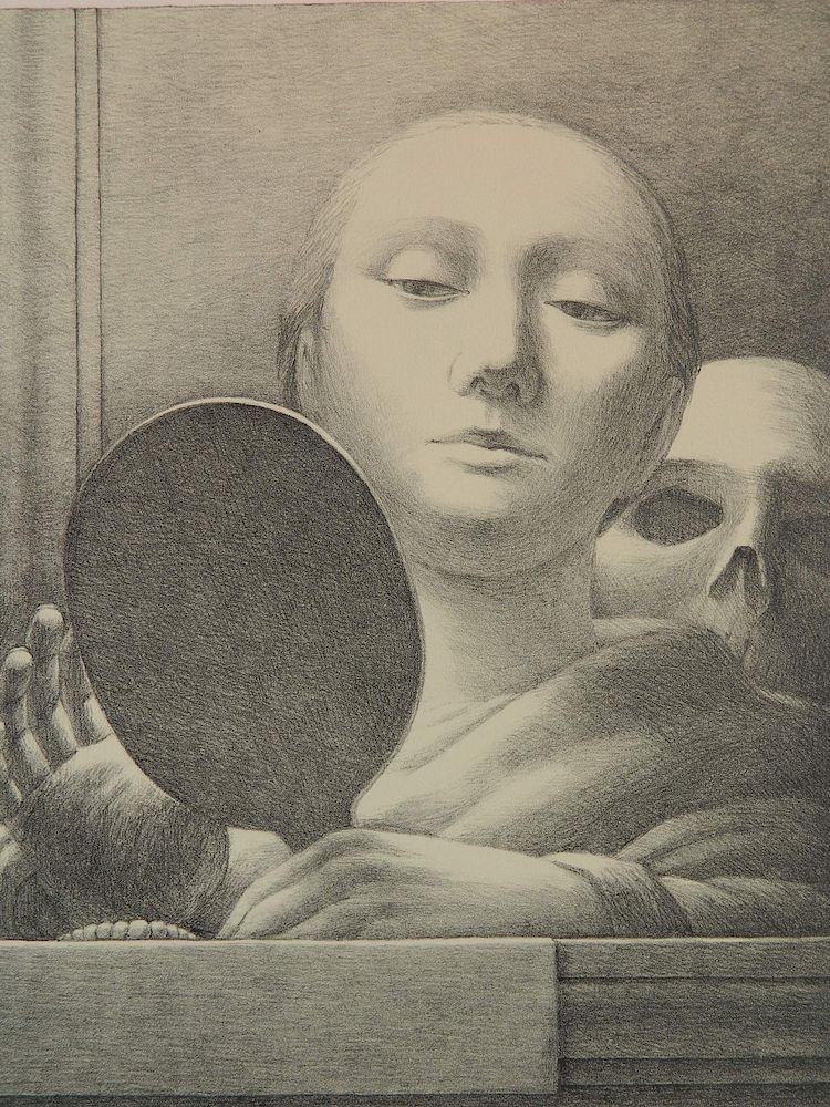 Appraisal: George Tooker lithograph George Tooker American - - ''Mirror''- lithograph