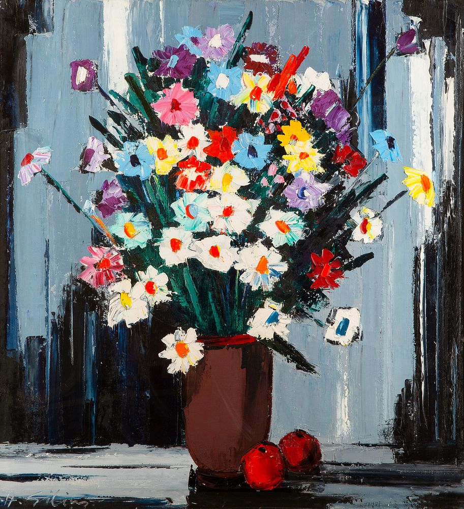 Appraisal: HERBERTS SILINS LATVIAN - HERBERTS SILINS LATVIAN - Flowers oil