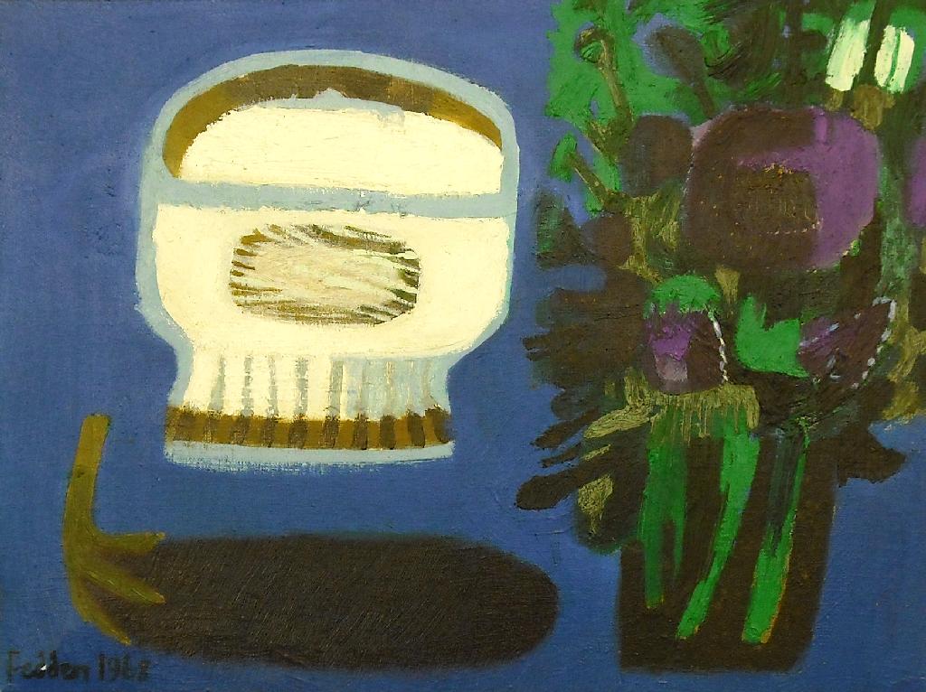 Appraisal: By Mary Fedden b - still life depicting an aubergine