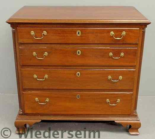 Appraisal: Philadelphia Chippendale cherry chest of drawers c with a molded