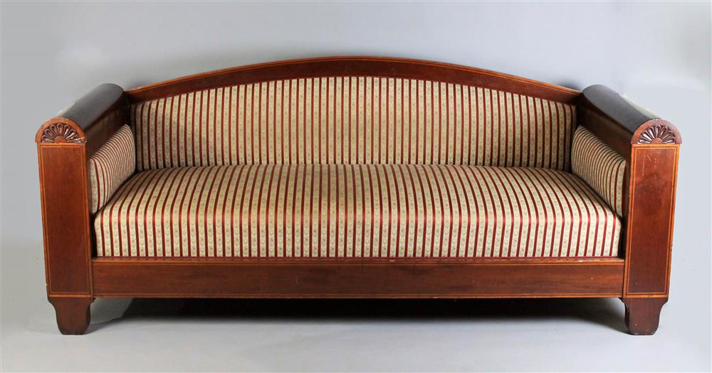 Appraisal: LARGE AMERICAN EMPIRE STYLE MAHOGANY SETTEE h w d in