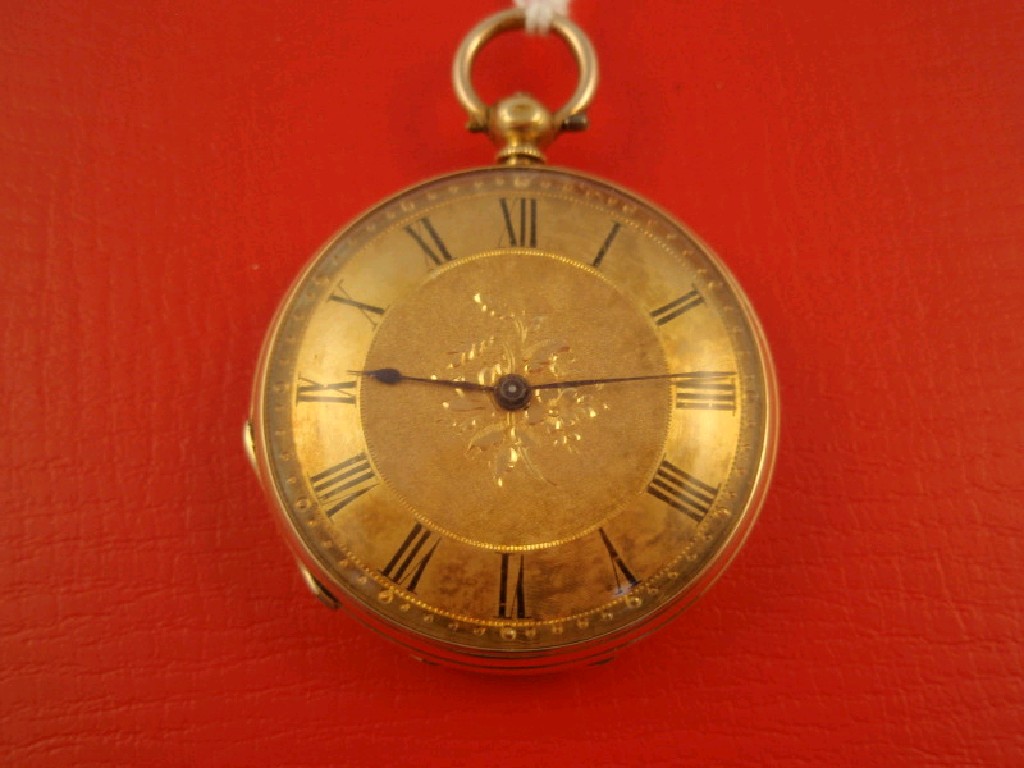 Appraisal: A ladies fob watch case back repaired and marks obliterated