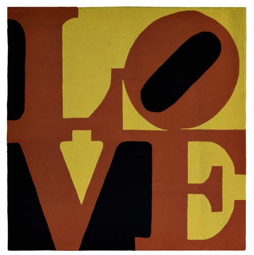 Appraisal: ROBERT INDIANA German Love Archival New Zealand wool hand-tufted woven