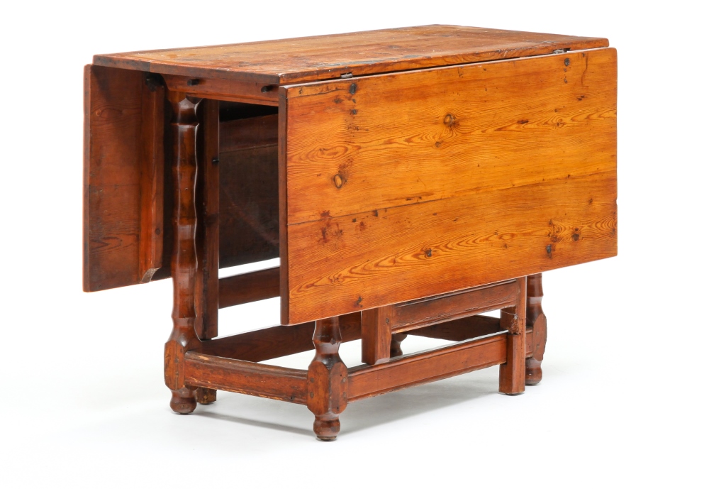 Appraisal: ENGLISH GATELEG TABLE Late th century pine Two-board top and