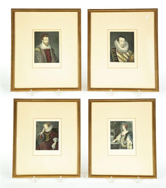 Appraisal: FOUR PRINTS England late th century Handcolored engravings of English